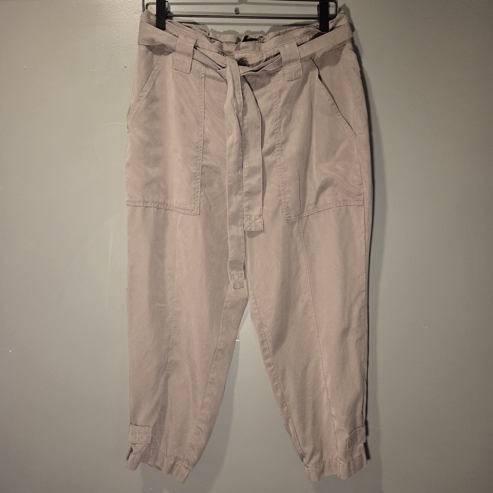 Banana Republic Paperbag Waist Cropped Tapered Leg Pants, Women's Size 12 Petite